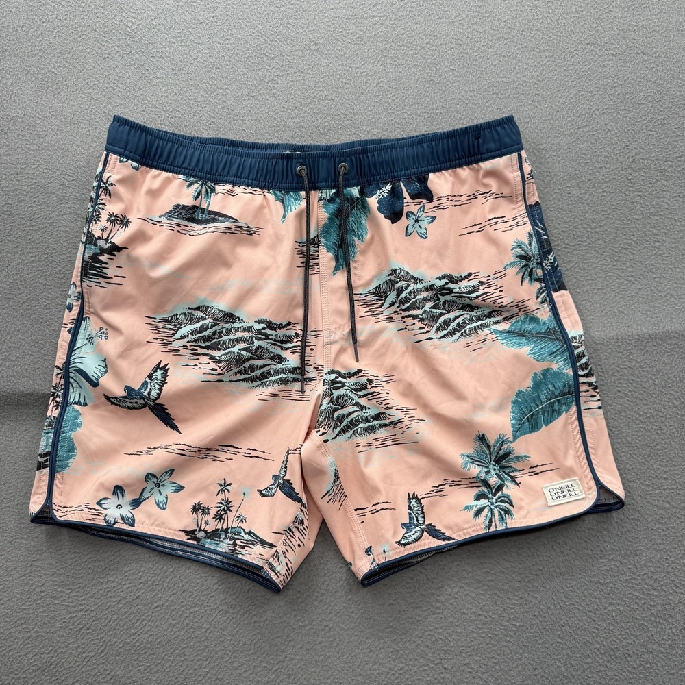 O'Neill Swim Shorts Mens XL Multicolor Tropical Floral Trunks Stretch Beach